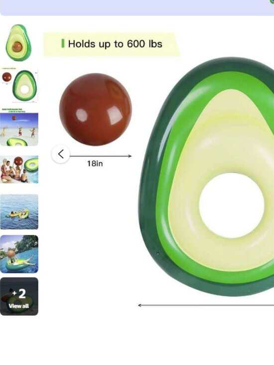 Inflatable Avocado Swimming pool float - Picture 4 of 4